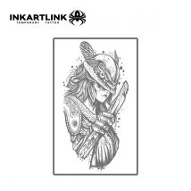 INKARTLINK Dark Girl Tattoo Sticker Gothic Totem Temporary Tattoo Waterproof and Non Fading Maintenance for 1-2 Weeks European a