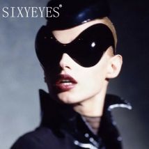 Occhiali da Sole Futuristici Oversize 2026 Donna Uomo, Stile Steampunk Anni '00, Occhiali da Sole Y2K Monopezzo, Occhiali da Sole Cat Eye Alien per Ciclismo