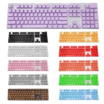 Nuovo 104 pezzi copritasti tastiera meccanica set sostituzione OEM retroilluminato ABS viola bianco copritasto per 61/87/104 tasti Cherry MX Keycap