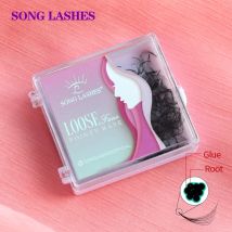 SONG LASHES Vorgefertigte Fächer mit spitzer Basis für Wimpernverlängerung, lose Fächer, mittlerer Stiel, scharfe, dünne, spitze Wimpern, Make-up-Werkzeug