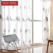 1PC Nuan Serie Weiß Gestickte Blume Tüll Sheer Fenster Transparent Vorhang für Wohnzimmer Schlafzimmer Dekor