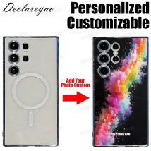 Personalisierte anpassbare DIY-Fotos für MagSafe Coque für Samsung Galaxy S25 Edge S24 Ultra S23 FE S22 Plus S21 5G Hüllen Abdeckungen