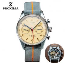 Proxima px1716 39mm männer chronograph mechanische armbanduhren saphirglas modifizieren st1902 bewegung militär piloten uhr