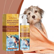 Anti-Juckreiz-Shampoo mit Kokosöl für Hunde, verhindert Trockenheit, lindert Juckreiz, Tiefenreinigung, Hundehaar, Haustierwaschshampoo, Deodorant