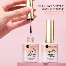 UR SUGAR 15 ml Basisgel und kein abwischbarer Decklack, semi-permanente 2-in-1-Grundierungsflasche, Konstruktion, Nägel, Kunst, Nagellack, Design, Maniküre