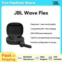 JBL-auriculares inalámbricos Wave Flex, cascos con Bluetooth, TWS, JBL, sonido de graves profundos, batería de larga duración