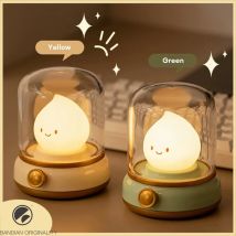 Mini lámpara de noche LED de escritorio, lámpara de mesa de dibujos animados portátil recargable por USB, creativa, para cafetería, Bar, decoración del hogar, Hotel y dormitorio