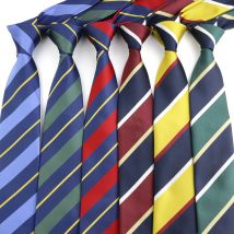 Klassische, modische, gestreifte Herren-Krawatte, hochwertig, 7 cm, Jacquard-gewebt, rot, blau, grün, für Hochzeit, Party, Business-Accessoire