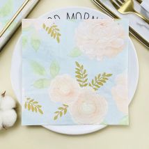 20 teile/paket 33*33 cm Blau Floral Bedruckte Servietten Party Hochzeit Bunte Papier Servietten Mund Tuch DIY Decoupage papier