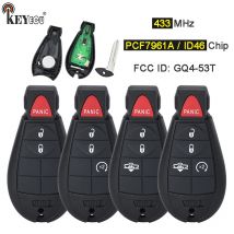 KEYECU 433MHz ID46-PCF7961A Chip GQ4-53T 56046953 68159655 Fobik Remote Car Key for Dodge RAM 1500 2500 3500 4500 2013-2018