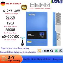 Hybrydowy falownik solarny 6.2KW 4.2KW 2KW MPPT Pure Sine Inverter 48V 24V 220Vac Off Grid Tie 120A Ładowarka słoneczna z Wifi PV 500VDC