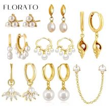 Vintage 925 Sterling Silber Ohr Nadel Perle Serie Ohrringe Hängende Creolen Für Frauen Temperament Süße Hochzeit Schmuck