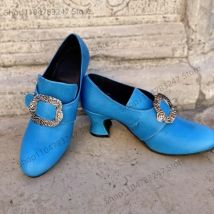 Damen High Heels Marie Antoinette Schuhe Vintage 18. mittelalterliche Renaissance Cosplay Gehrock Schuhe Edle Halloween Fancy Party