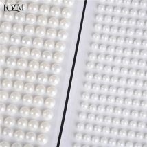 4/6/8mm Mobile Schreibwaren Perlen Aufkleber Personalisierte Diamant Laptop Skins Nachahmung Perlen Acryl Selbstklebende Zubehör