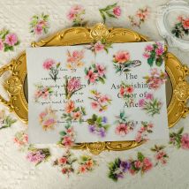 50 Stück rosa Blume Haustier Material transparente wasserdichte Aufkleber DIY Buchhaltung Tagebuch kreative dekorative Aufkleber