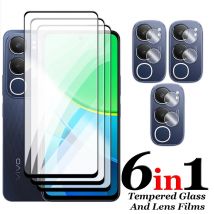 6in1 For Vivo Y19s 4G Glass For Vivo Y19s Tempered Glass 2.5D Full Cover Glue Screen Protector For Vivo Y19s 4G Lens Film