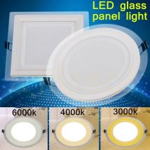 LED-Panel Downlight Platz/Runde Glas Panel Lichter 6W 9W 12W 18W Decke Einbau Lampen für Heim wohnzimmer Küche