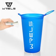 WRELS 200ml Bottiglia d'acqua per sport all'aria aperta Tazze portatili pieghevoli Borsa per acqua senza BPA Non tossico TPU Maratona ultraleggera