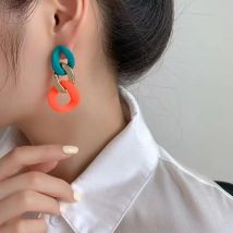 Trend Harz Acryl Ohrringe Für Frauen Aussage Ohrringe Böhmischen Schmuck Colorblock Ohrringe Hochzeit Schmuck