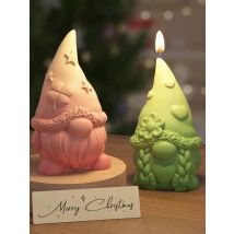 LZ062 3D Christmas Dwarves Gypsum Ornament Mold DIY Animals Santa Paws Candle Resin Silicone Mold For Festival Crafts