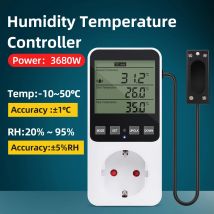 Feuchtigkeit Und Temperatur Control Buchse LCD Digital Display Thermostat Schalter Feuchtigkeit Temp Controller Mit Temperatur Sensor