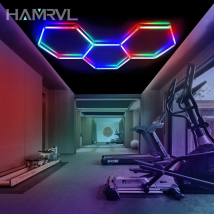 RGB Hexagon Garage LED Deckenleuchte für Fitnessstudio Zimmer Deko Home Licht Farbwechsel Dimmbar Party Club Party Gaming Wandpaneel Bühne