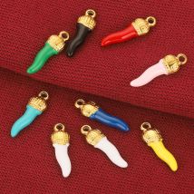 5 pezzi in acciaio inossidabile 8 colori smalto pepe pendenti con ciondoli connettore per orecchini bracciali gioielli fai da te che fanno forniture in metallo
