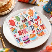 100/20PCS Cartoon Happy Birthday Paper Napkins Kids Birthday Party Favors Disposable Napkin Home Tableware Decoration Supplies