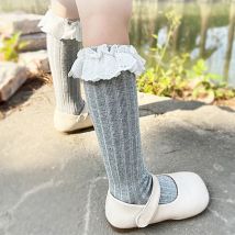 Neue Baby Mädchen Knies trümpfe weiche Baumwolle Kinder Spitze Rüschen Blume süße lange Socken Prinzessin Kinder Rüschen Socke für 0-5 Jahre