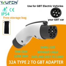 WUFEN 22 kW/7 kW IEC62196 Typ 2 auf GBT EV-Adapter Ladekonverter 220 V/380 V 32 A 1P/3P Typ2 GB/T Ladegerät-Konverter-Adapter
