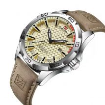 VA VA VOOM Men Casual Sport Military Quartz Calendar Wrist Watch for Man Business Leather Waterproof Male Clock Relogio Masculin