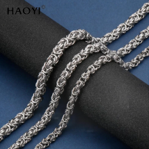 6/7/8mm Männer Schmuck trend ige Edelstahl gewebte Laterne byzanti nische Kette Halskette Glieder kette frei wählen Weihnachts geschenk