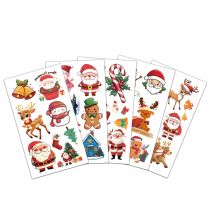 10PCS Weihnachten Tattoo Aufkleber Weihnachtsmann Elch personalisierte Retro Tattoo Premium wasserdicht langlebig