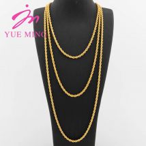 YM Twist Ketten 40/60/80CM Kupfer Halskette 18k Gold Farbe Link Choker Für Frauen Männer hip Hop Rock Charm Kette Party Schmuck Geschenke