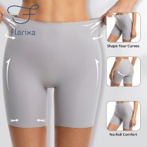 Flarixa High Waist Women Long Leg Girdle Panty Comfortable Seamless Long Panties Tummy Tight Seamless Shorts Panties Shapewear