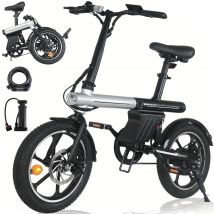 VDL E-Bike pieghevole unisex da 16", per pendolari e adatta per uso fuoristrada leggero, portata fino a 50 km con batteria da 36 V 12,8 Ah