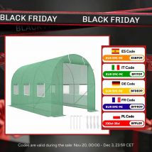 Outsunny Invernadero caseta 350x200x200cm jardin terraza cultivo de plantas semilla Marco Acero Cubierta PE