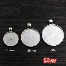 10Pcs 20/25/30mm Halskette Anhänger Einstellung Cabochon Cameo Basis Tablett Lünette Blank Für Anhänger Cabochons schmuck Machen Zubehör