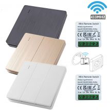 Wireless Smart Switch Light 433Mhz RF 86 Wall Panel Switch with Remote Control Mini Relay Receiver Home Led Light Lamp Fan