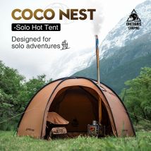 Tenda a cupola singola OneTigris Coco Nest con jack per stufa Tenda calda da campeggio impermeabile da 3000 mm con interno in rete per Bushcraft Glamping