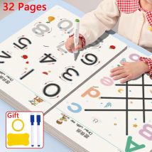 Libro di formazione riutilizzabile per il controllo della penna per bambini Quaderno di esercizi di tracciamento magico Quaderno di pratica di calligrafia educativa Montessori