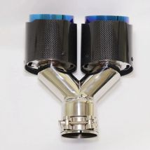 1PC Purpl Dual Exhaust Tip Car Accessorie Glossy Carbon Fiber Double Exhaust System Muffler Tailpipe Exhaust Nozzle forUniversal