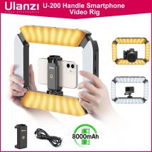 Ulanzi U200 Ricaricabile Smartphone Video Rig Riprese Verticali Anello di Luce LED Luce Video DSLR Maniglia per Smartphone Vlog Grip