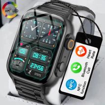 Amoled Bildschirm Ultra Smart Watch zeigen immer Zeit Bluetooth Call Serie 8 High Refresh Rtae NFC Smartwatch Männer Sport uhr Frauen