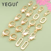 YEGUI M824,jewelry accessories,lobster clasp hooks,18k gold plated,0.3 microns,necklace bracelet,jewelry making,10pcs/lot