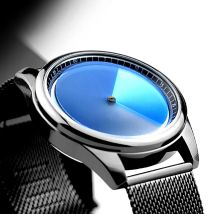 Enmex Individualisierung spezielle design armbanduhr ändern dail blau design neutral coole mode quarz uhr männer uhr