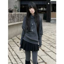 American Vintage 2000s Slim Batwing Sleeve Autumn Sweaters Y2k Pure Color Subculture Casual Long Sleeve Pullovers T Shirts Chic