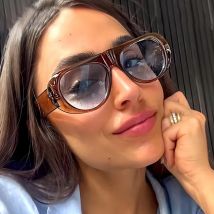 New Oval Sunglasses Women Men Stylish Brand Designer Geometric Sun Glasses Female Male Plastic Big Frame Outdoor Eyewear