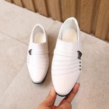 Schwarze Lederschuhe für Jungen im britischen Stil, weiße Kinderschuhe für Jungen, Performance-Schuhe für Kinder, Lederschuhe für Jungen, Freizeitschuhe