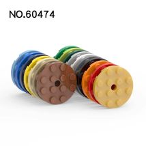 100 stücke 60474 4x4 Runde Platte Bausteine Bord mattoni educativi particelle Puzzle Idee giocattoli bambini compleanno regali